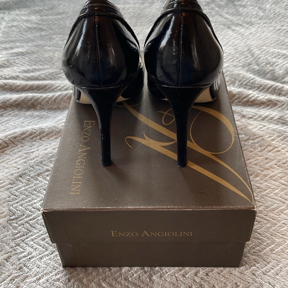 Enzo Angliolini Peep Toe Black Heels - Size 9 - Picture 5 of 10
